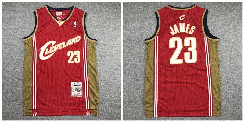 NBA Cavaliers 23 Lebron James Red 2003-04 Hardwood Classics Men Jersey