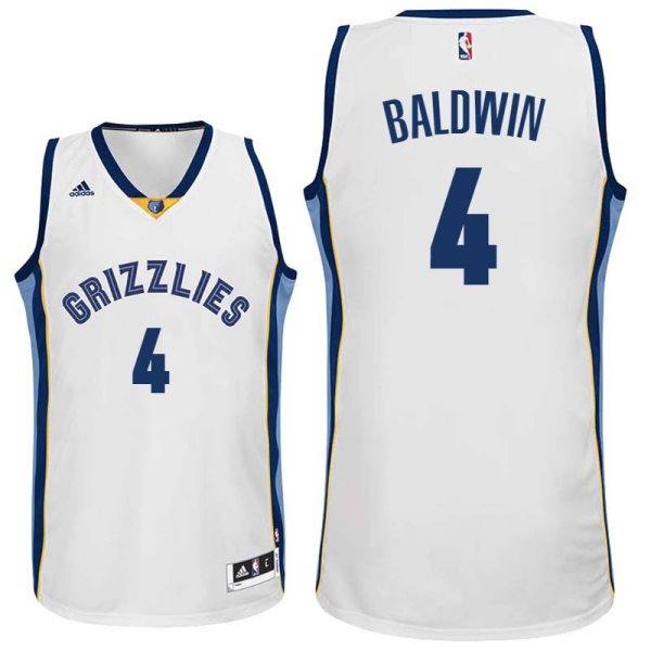 NBA Grizzlies 4 Wade Baldwin White Men Jersey