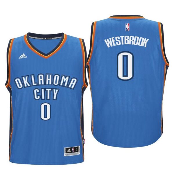 NBA Thunder 0 Russell Westbrook Blue Youth Jersey