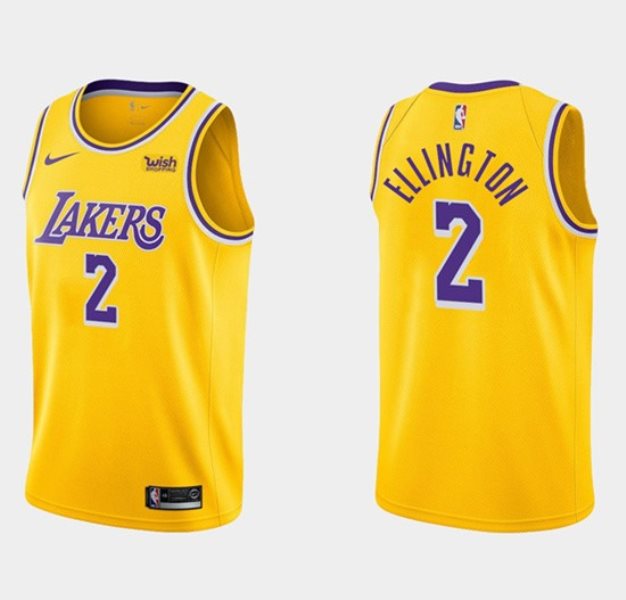 NBA Lakers 2 Wayne Ellington Yellow Nike Men Jersey