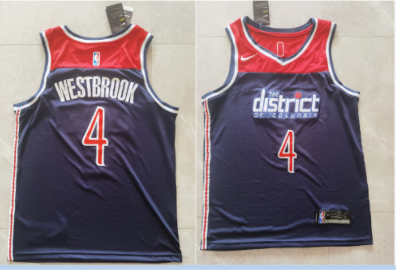 NBA Wizards 4 Westbrook Navy 2020 New Nike Men Jersey