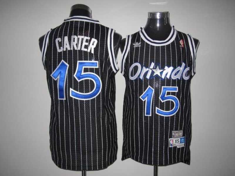 NBA Magic 15 Vince Carter Black Throwback Men Jersey