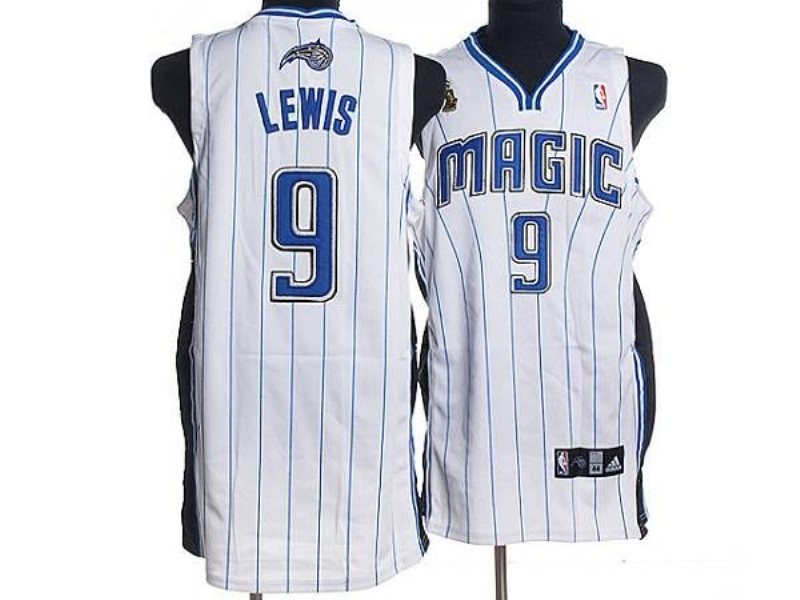 NBA Magic 9 Rashard Lewis White Men Jersey