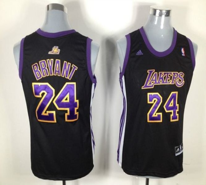 NBA Lakers 24 Kobe Bryant Black With Purple Women Jersey