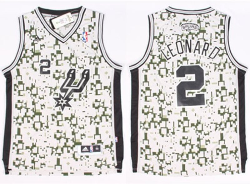 NBA Spurs 2 Kawhi Leonard Camo Men Jersey