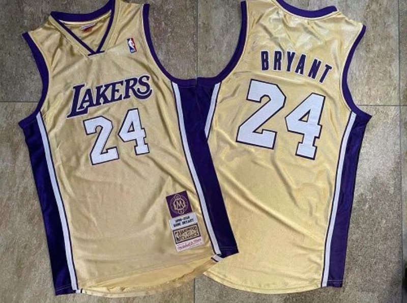 NBA Lakers 24 Kobe Bryant Gold Hall of Fame Memorial Edition Men Jersey