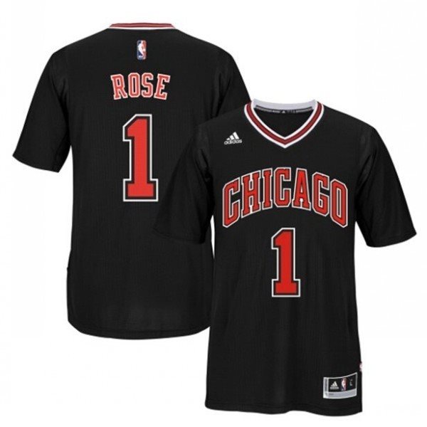 NBA Bulls 1 Rose Black 2014-15 Pride Men Jersey