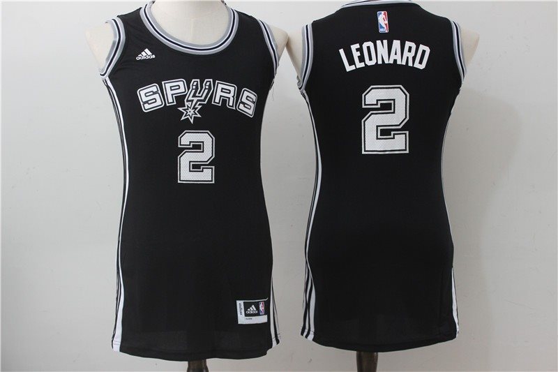 NBA Spurs 2 Kawhi Leonard Black Swingman Women Jersey