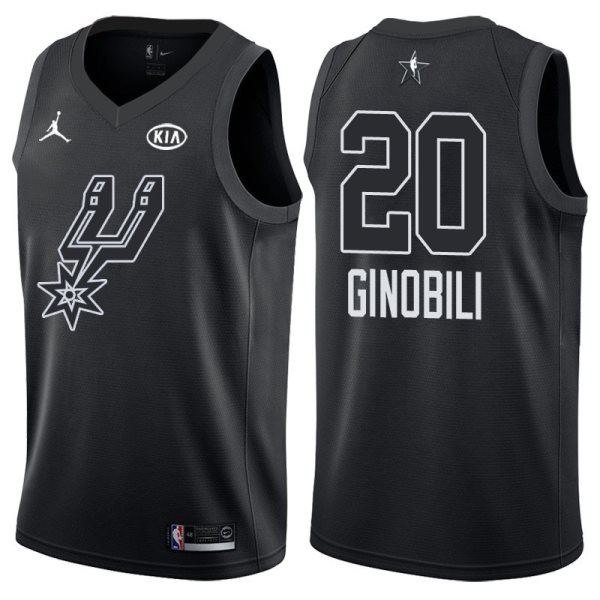 NBA Spurs 20 Manu Ginobili 2018 All-Star Black Swingman Men Jersey