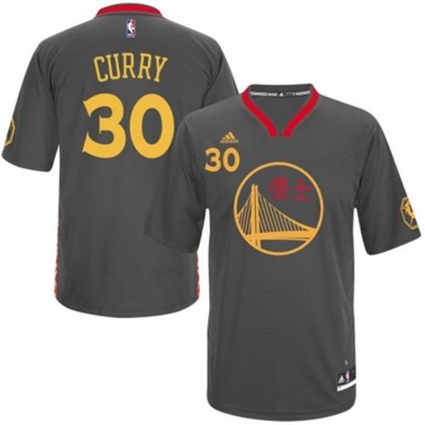 NBA Warriors 30 Stephen Curry Black Slate Chinese New Year Men Jersey
