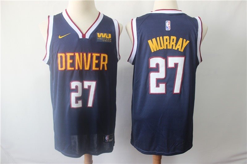 NBA Nuggets 27 Jamal Murray Navy Nike Men Jersey