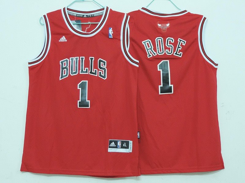 NBA Bulls 1 Derrick Rose Red Youth Jersey