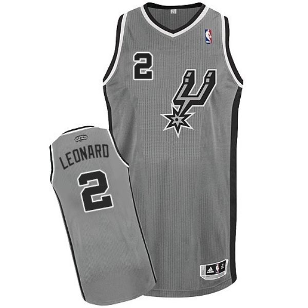NBA Spurs 2 Kawhi Leonard Grey Alternate Men Jersey