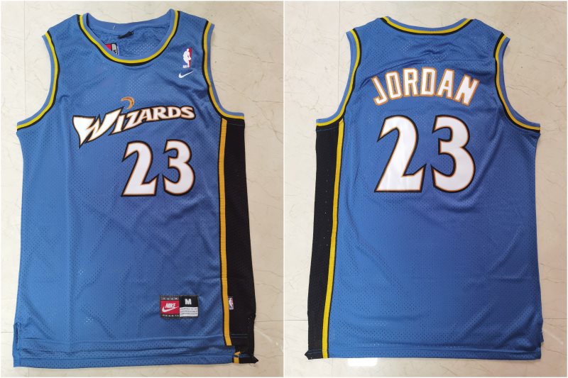 NBA Wizards 23 Michael Jordan Blue Nike Men Jersey