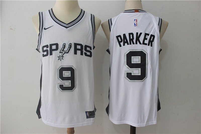 NBA Spurs 9 Tony Parker White Nike Men Jersey