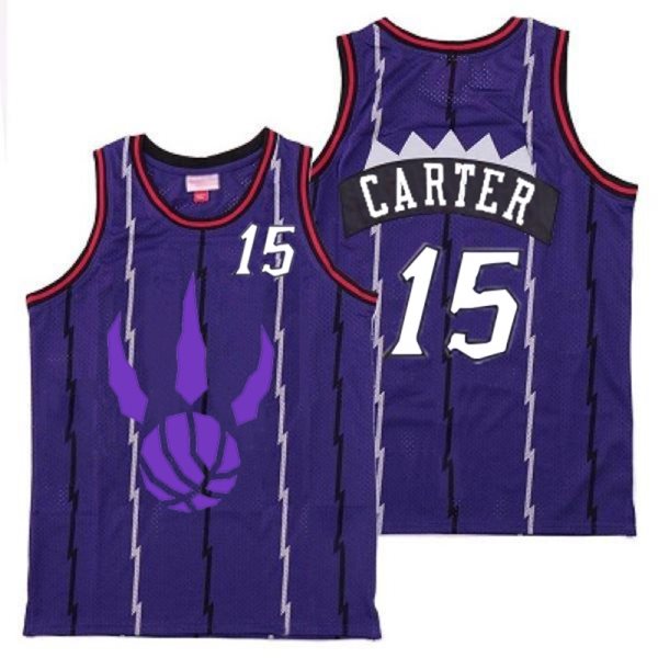NBA Raptors 15 Vince Carter Purple Logo Retro Men Jersey