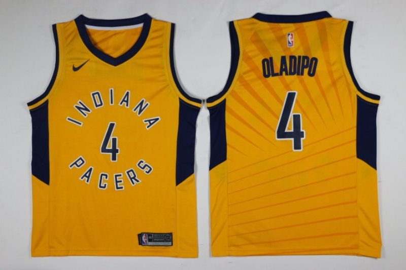 NBA Pacers 4 Victor Oladipo Yellow Nike Men Jersey