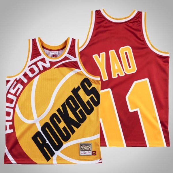 NBA Rockets 11 Yao Ming Mitchell&Ness Big Face Men Jersey