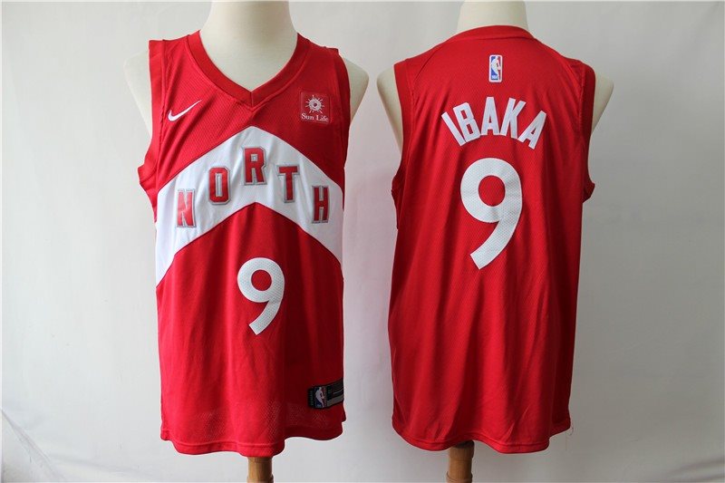 NBA Raptors 9 Serge Ibaka Red Earned Edition Men Jersey