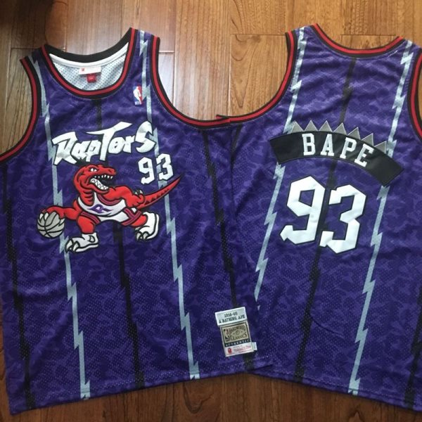 NBA Raptors 93 Bape Purple 1998-99 Hardwood Classics Men Jersey