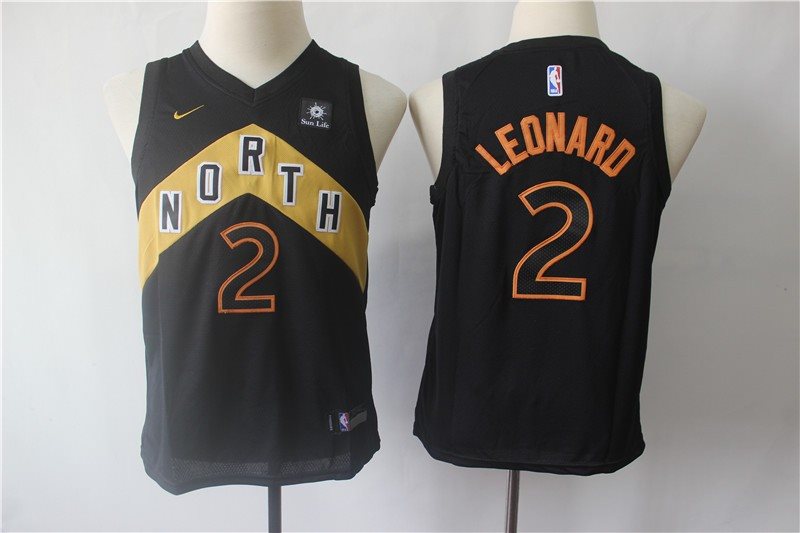 NBA Raptors 2 Kawhi Leonard Black City Edition Nike Youth Jersey