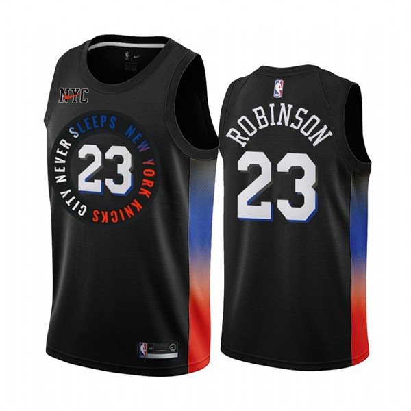 NBA Knicks 23 Mitchell Robinson Black 2020-21 City Edition Nike Men Jersey