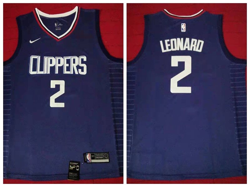 NBA Clippers 2 Kawhi Leonard Navy Blue Nike Men Jersey