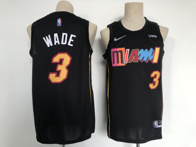 NBA Heat 3 Dwyane Wade 2021 City Nike Men Jersey