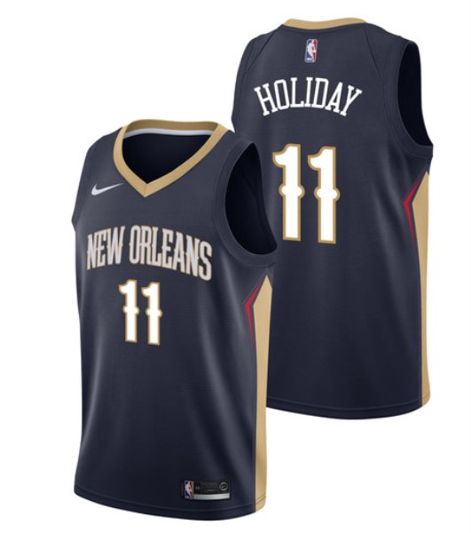 NBA Pelicans 11 Jrue Holiday Navy Nike Swingman Men Jersey