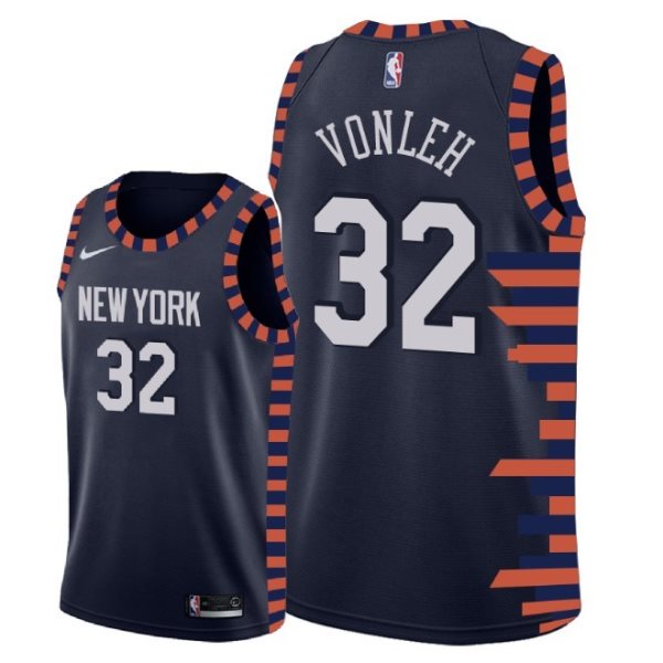 NBA Knicks 32 Noah Vonleh 2018-19 City Edition Navy Nike Men Jersey