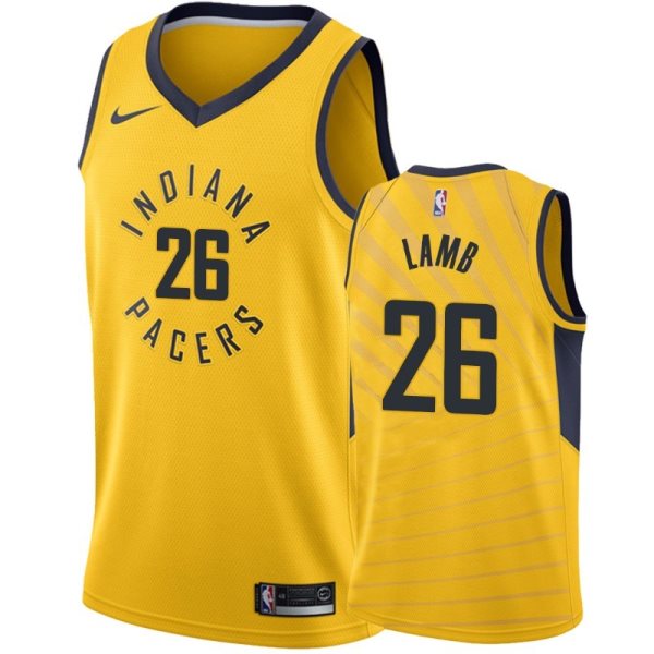 NBA Pacers 26 Jeremy Lamb Yellow Nike Men Jersey