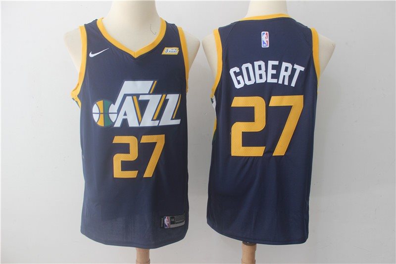 NBA Jazz 27 Rudy Gobert Navy Nike Swingman Men Jersey