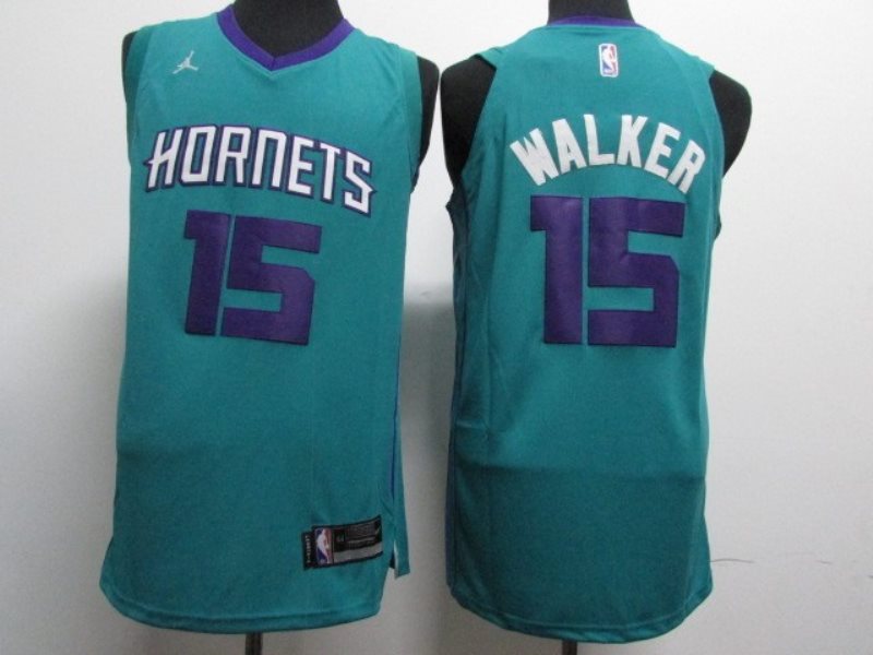 NBA Hornets 15 Kemba Walker Teal Nike Men Jersey