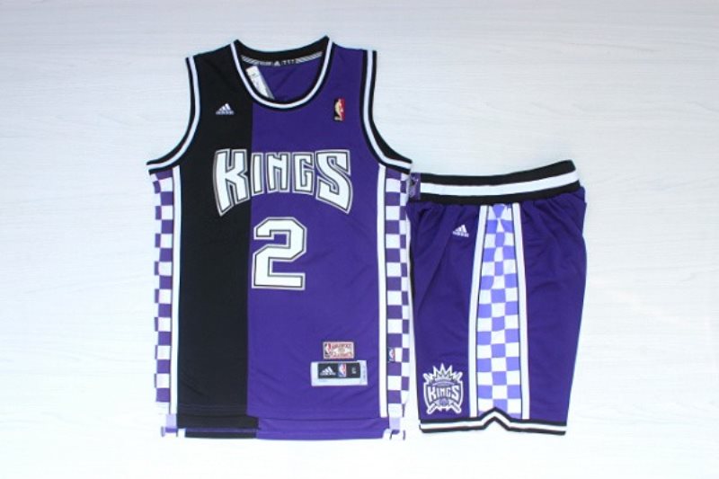 NBA Kings 2 Mitch Richmond Black Purple Hardwood Classics Men Jersey With Shorts