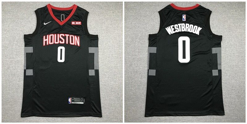 NBA Rockets 0 Russell Westbrook Black Nike Men Jersey