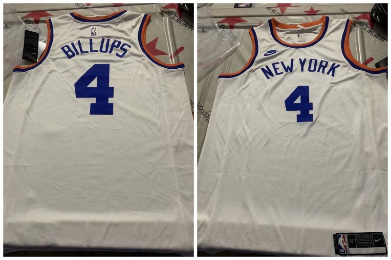 NBA Knicks 4 Billups White Nike Men Jersey