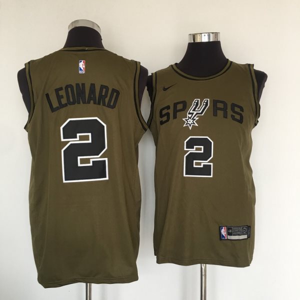 NBA Spurs 2 Kawhi Leonard Olive Nike Swingman Men Jersey