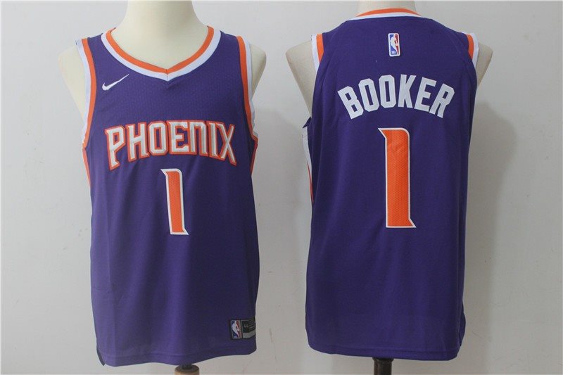 NBA Suns 1 Devin Booker Swingman Purple Nike Men Jersey