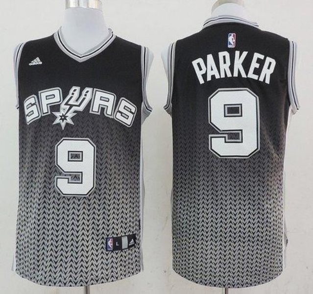 NBA Spurs 9 Tony Parker Black Resonate Swingman Men Jersey