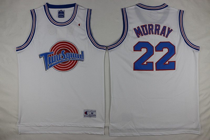 Space Jam Tune Squad 22 Bill Murray White Movie Stitched Basketball Jersey