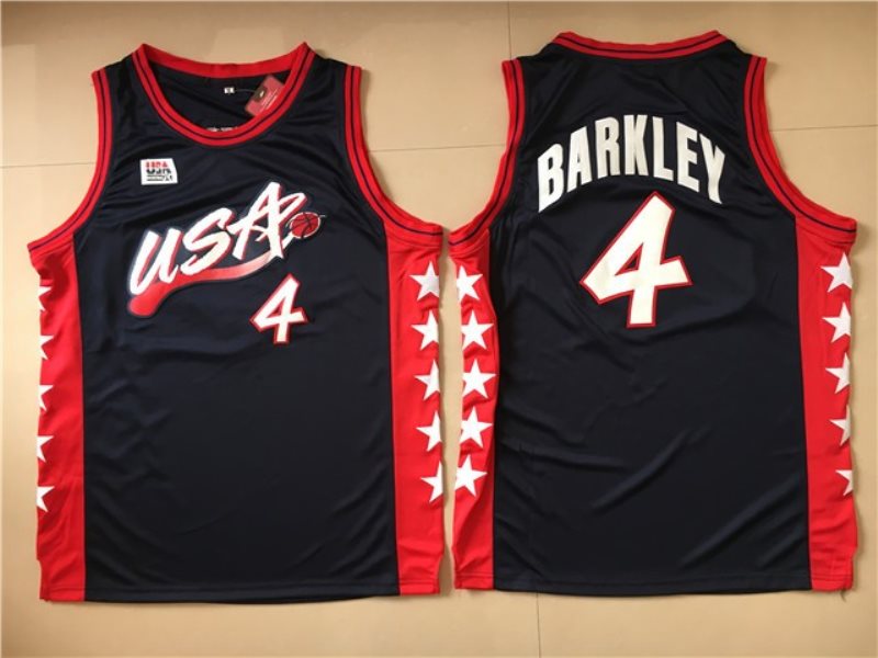 USA 4 Charles Barkley Black Dream Team III Jersey