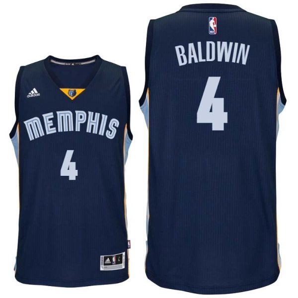 NBA Grizzlies 4 Wade Baldwin Navy Blue Men Jersey