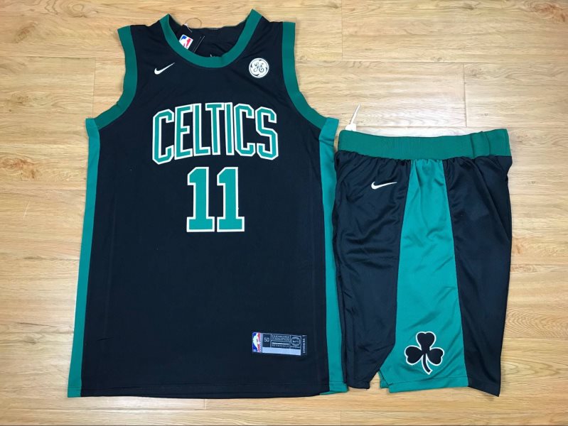 NBA Celtics 11 Kyrie Irving Black Nike Swingman Men Jersey With Shorts