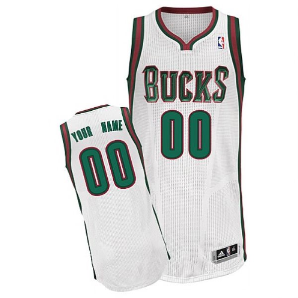 NBA Bucks White Customized Men Jersey