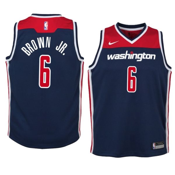 NBA Washington Wizards 6 Troy Brown Nike Navy Men Jersey