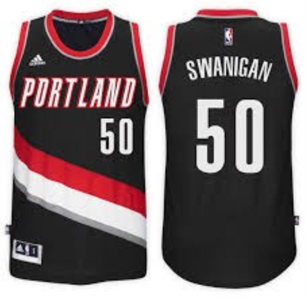 Adidas Blazers 50 Caleb Swanigan Black 2017 NBA Draft Men Jersey