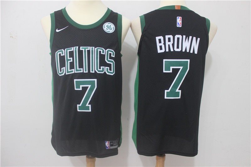 NBA Celtics 7 Jaylen Brown Black Nike Authentic Men Jersey
