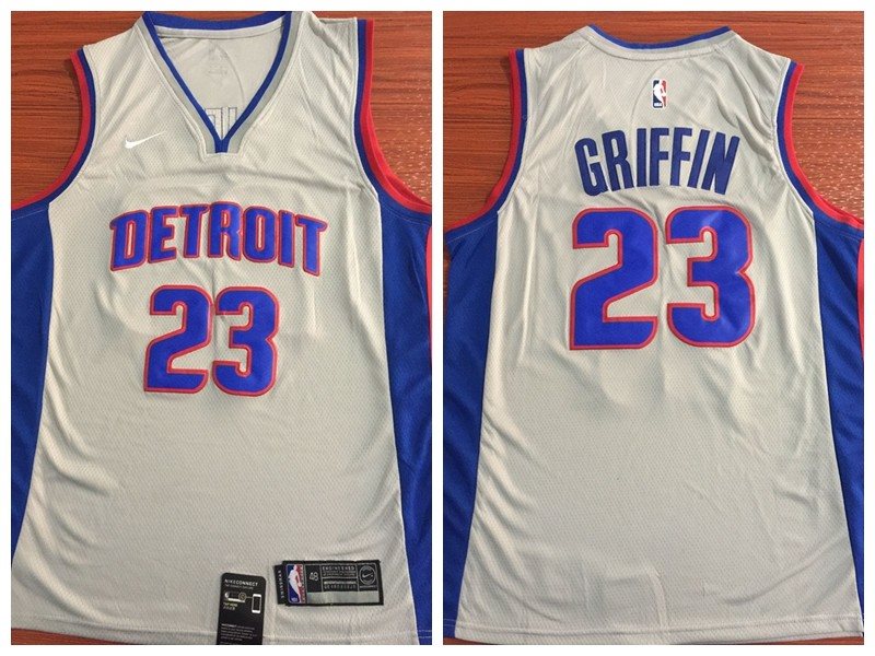 NBA Pistons 23 Blake Griffin Detroit Grey Men Jersey