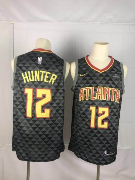 NBA Hawks 12 De'Andre Hunter Black Nike Men Jersey