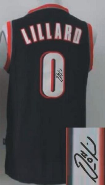 NBA Blazers 0 Damian Lillard Black Revolution 30 Autographed Men Jersey